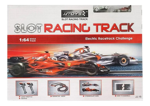 Pista De Autos Slot Racing Track Con 2 Autos + Controles X2 Color Negro