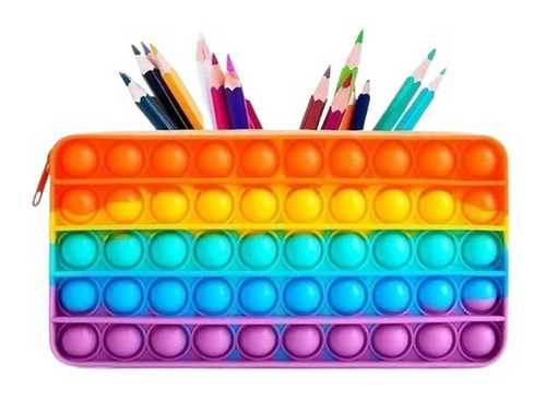 Imagen 4 de 6 de Cartuchera Popit Silicona Multicolor Import Ar1 20685 Ellobo