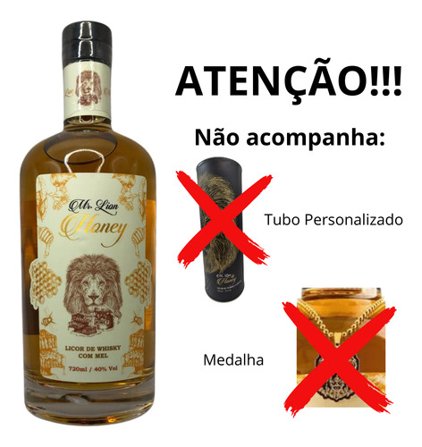 Mr Lion Honey Whisky Md Chefe Sem Tubo Sem Medalha Original