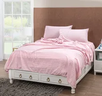 Comprar Sábanas King Size Ultra Suaves Premium. Blancos Azteca. Color Rosa claro Diseño de la tela Liso