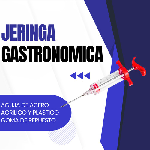 Jeringa Adobar Carne Pollo Cerdo Gastronómica Aguja Acero
