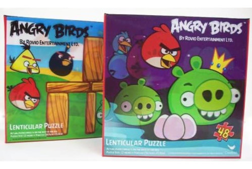 Rompecabezas Lenticular De 48 Piezas De Angry Birds, Tamaño 