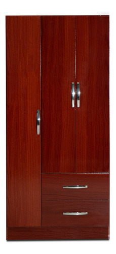 Placard Ropero 3 Puertas 2 Cajones Correderas Varios Colores Caoba
