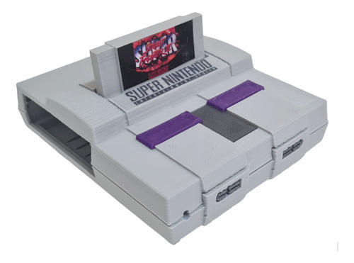 Case Raspberry Pi4 Snes Com 2 Cartuchos Removíveis