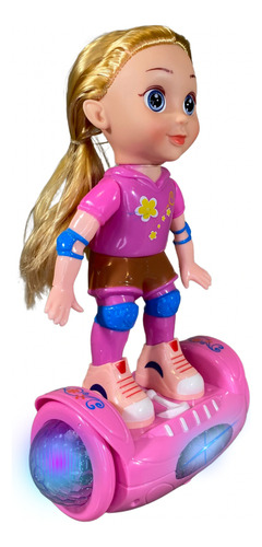Boneca Hoverboard Bate Volta Luz Som Skate Brinquedo Menina