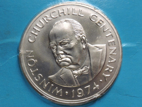 Turks And Caicos 20 Crowns Churchill 38,7 Gr Prata 925 1974