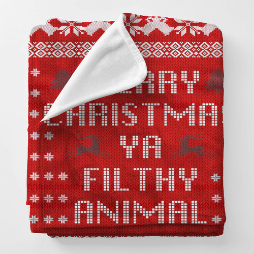 Frazada Navidad Divertido Cobija Manta Suave Polar Color Merry Christmas Diseño de la tela Polar suave
