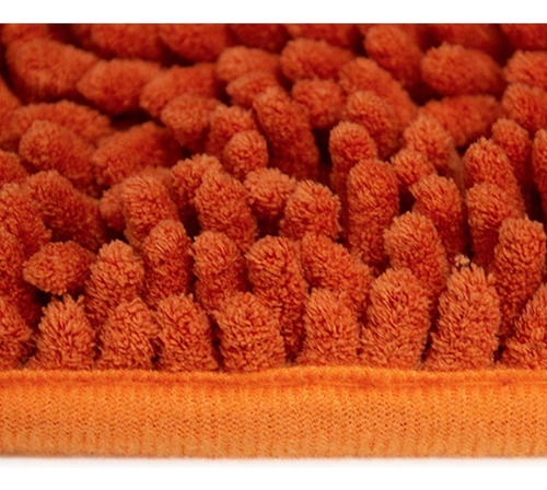 Tapete De Baño Dib Shaggy Silk 50x80 Cm Colores Color Naranja