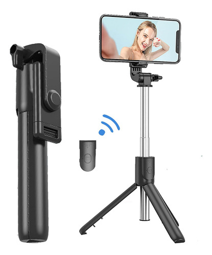 Mqouny Selfie Stick, Trípode Mano Y Control Remoto Black