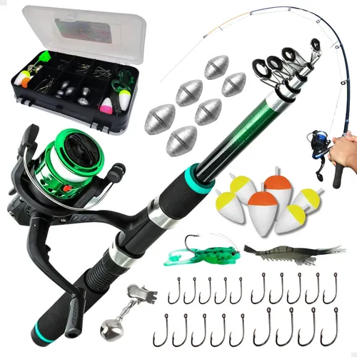 Pescamping Kit Pesca Completo - 1 Vara Fibra De Vidro E 1 Molinet...