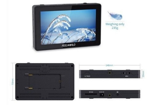 Imagem 5 de 7 de Monitor F6 Plus Feelworld Tela 5.5 4k Touch 3d Lut