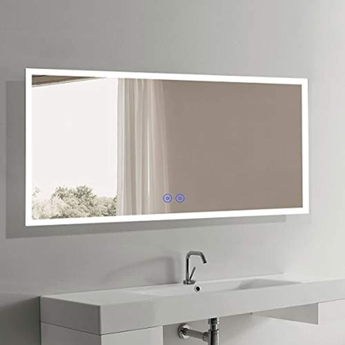 Espejo Led Plateado Para Baño Horizontal Y Vertical Con Bot