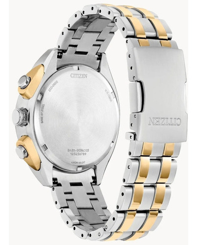 Reloj Citizen Carson Ca4544-53l Original Caballero Color de la correa Plateado/Dorado Color del bisel Dorado Color del fondo Azul