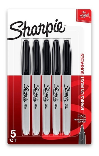 Marcadores Sharpie Permanente Punta Fina Negro X5