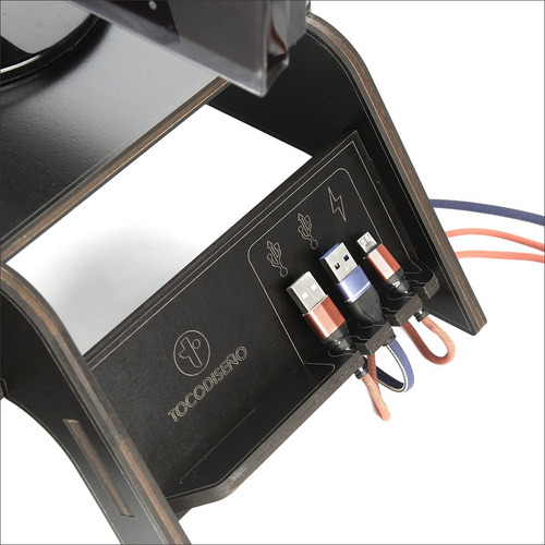 Imagen 5 de 9 de Stand Base Eleva Monitor Pc-notebook Con Porta Celular