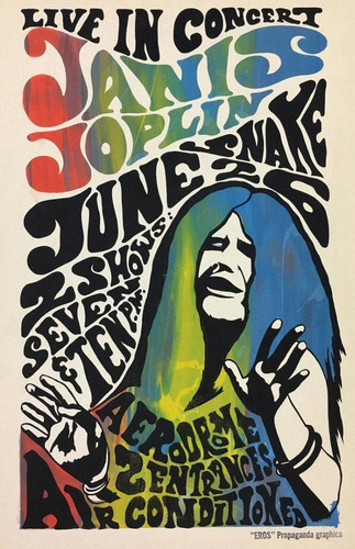 Poster Vintage Janis Joplin Cartaz 30x45cm Plastificado