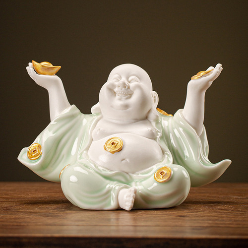 Buda De La Abundanci Cerámica Maitreya Buda Sonriente 10cm