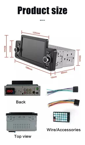 Radio Auto Pantalla 1 Din Tactil Mirror Link Auto Usb Hd
