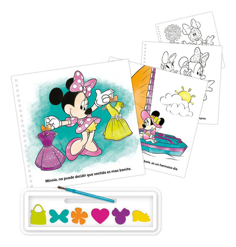 Libro Para Colorear Cuentos Y Acuarelas Minnie Mouse