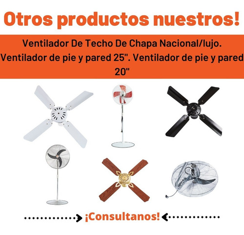 Imagen 9 de 10 de Ventilador Industrial De Pared 29 74cm 2 Vel. Gatti Vent