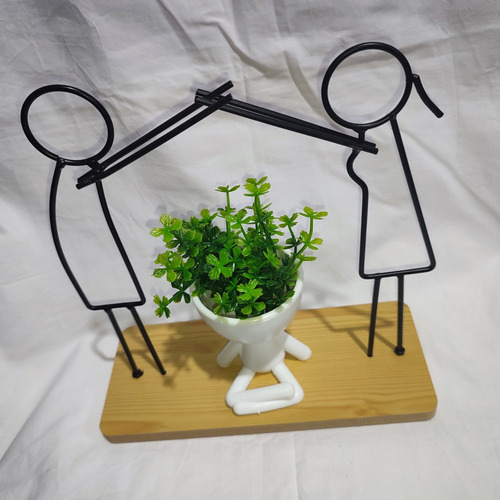 Kit Enfeite Bob Vaso Decoração Planta Artificial Prateleira