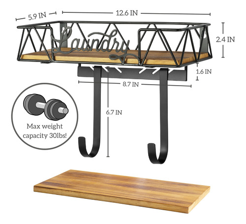 Soporte De Pared Para Tabla De Planchar Con Ganchos