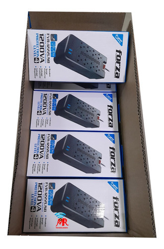 Forza Fvr-1222usb Estabilizador regulador de voltaje 1200va 600w 8 Tomas universales 2 Usb Color Negro