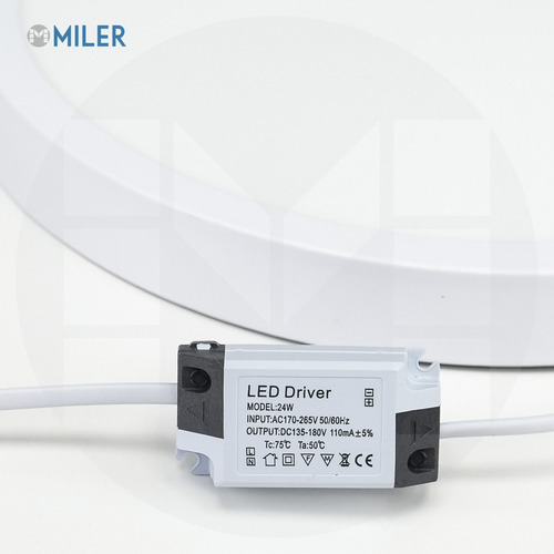 Imagen 3 de 10 de Panel Led Exterior Plafon Circular 24w Ø30cm Marco Blanco