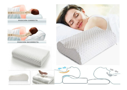 3 Almohadas Memoria Viscoelasticas Funda Lavable Ortopedica