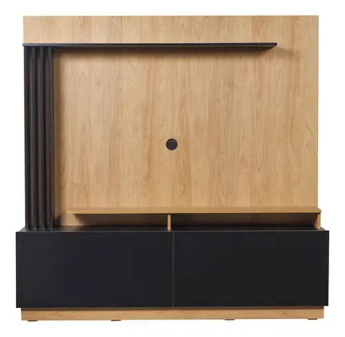 Modular Moderno Rack Mesa Tv 180 Cm Mesina Hickory / Negro