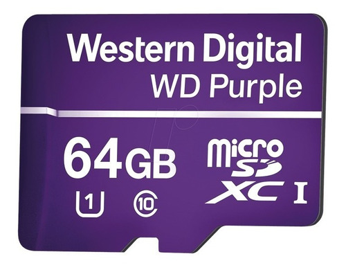 Memoria Microsd 64gb Purple Videovigilancia Western Digital