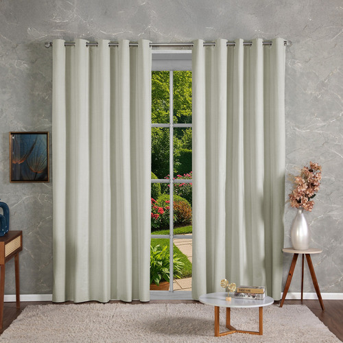 Cortina Blackout 100% Em Tecido + Pvc 3,00m X 2,70m Palha