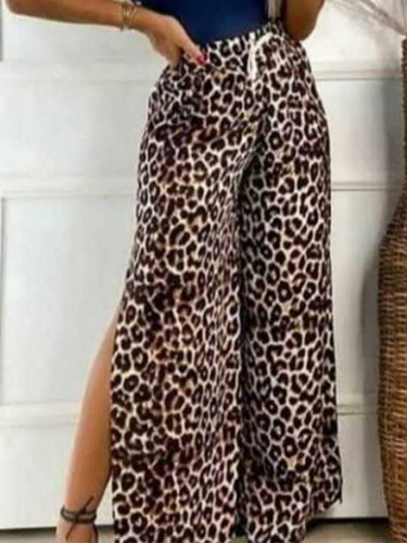 Calça Pantalona Fenda Plus Size Duna Com Elastico Na Cintura