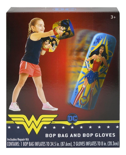 Wonder Woman - Saco De Boxeo Con Guantes Para Niños, Bolsa.