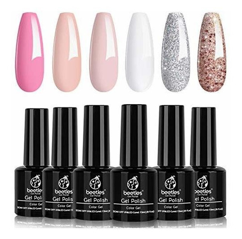 Escarabajos Kit De Esmalte De Uñas De Gel Blanco Francés - P