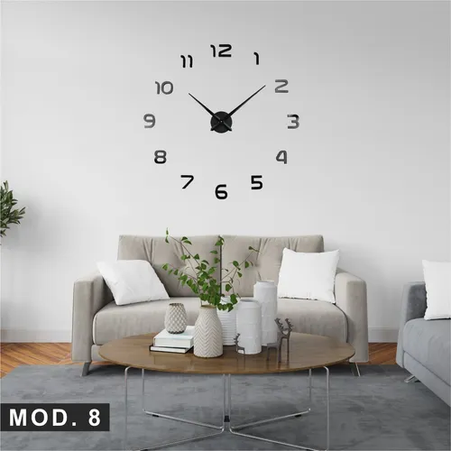 en frente de guirnalda Tristemente Reloj Gigante De Pared Modelo Arabigos Grandes Efecto 3d