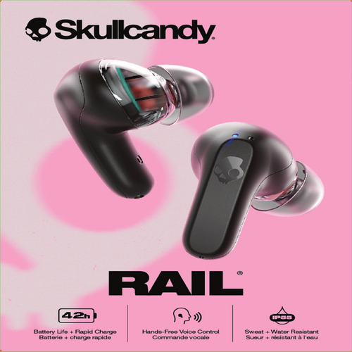 Audífonos Skullcandy Tw Rail In-ear Inalámbricos Negro