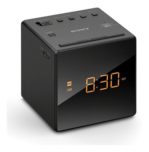 Rádio despertador Sony com 5 funções avançadas, cor preta
