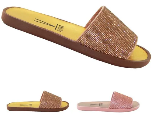 Chinelo Slide Vizzano Feminino Strass 6363.120 Lan amento Frete