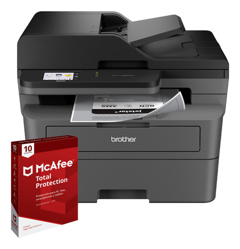 Impresora Brother Laser Dcpl2660dw+ Antivirus Mcafee Digital Gris Oscuro