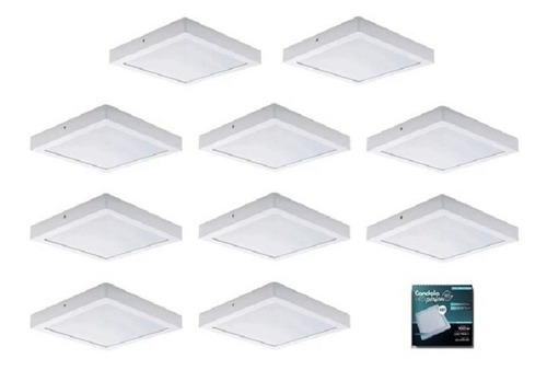 Kit 10 Plafon Panel Led Cuadrada Base 18w Altapotencia=100w