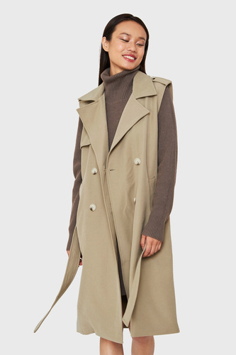 Trench Sin Mangas Taupe Nicopoly