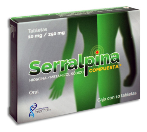 Hioscina Metamizol Sódico Serralpina Compuesta 10 Tabletas