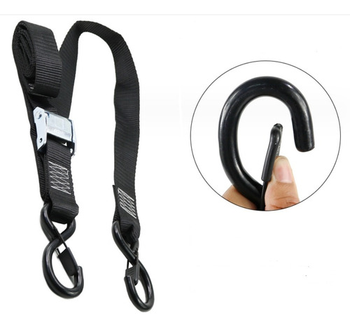 Tie Downs Eslinga Negro Con Tribilin Amarras 1.8m Para Motos