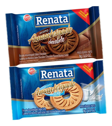 Biscoitos Amanteigados Sache Renata Chocolate Leite - 320un