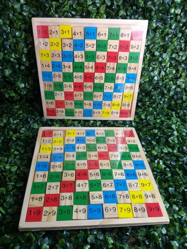 Juego Didáctico Tablas De Multiplicar Madera Fácil  Práctico