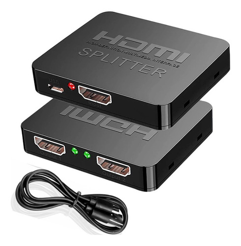 Splitter 4k Hdmi Hdcp 1x2 3d  3840p 2 Monitores Simultâneo