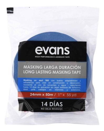 Masking Uv Azul Pintor 14dias 24mm 55yd Evans