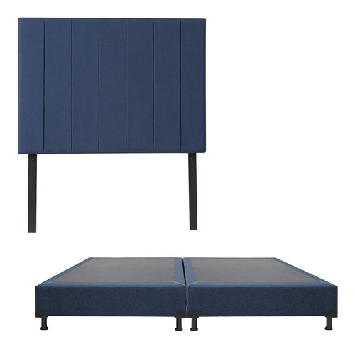 Cabecera King Size Dicasa Argos + Box Dicasa Azul