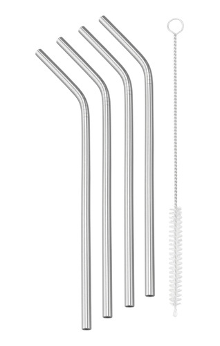 Juego De 4 Sorbitos En Acero Inoxidable + Cepillo - Tramonti